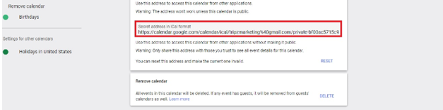 Getting Your iCal Link from Your Google Calendar – Tripz Help Desk